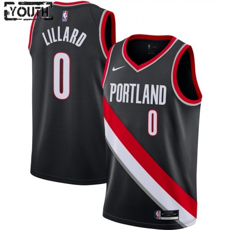 Dres Portland Trail Blazers Damian Lillard 0 2020-21 Nike Icon Edition Swingman - Dječji